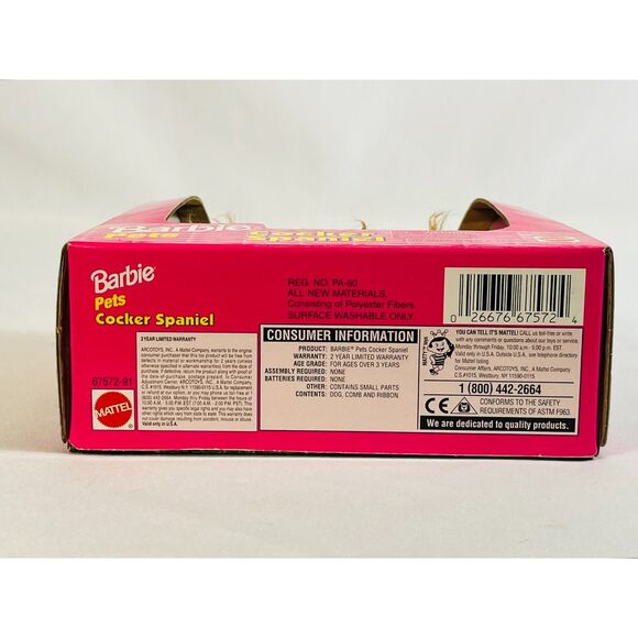 Vintage 1998 Barbie Pets Cocker Spaniel Dog Mattel New In Box - Picture 6 of 6